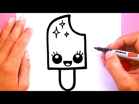 video-linktoworks-How to draw a cute Ice cream pop, Draw cute things - YouTube