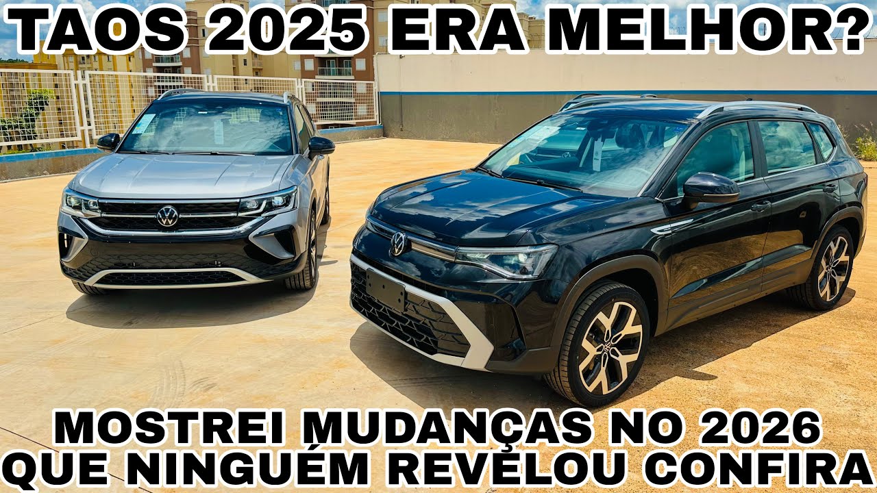 COMPARATIVO VOLKSWAGEN TAOS 2026 VS 2025 | MOSTREI TUDO O QUE MUDOU NOS DETALHES!!