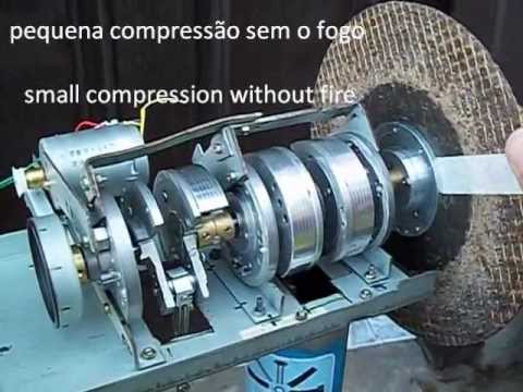 Motor stirling com virabrequim feito em casa - Stirling engine crankshaft with home-made
