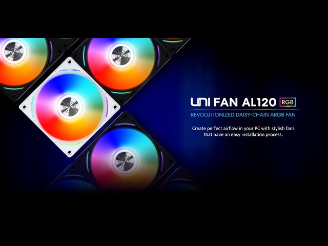 Lian Li UNI FAN AL120 RGB PWM 12cm RGB Black Alu 3pcs