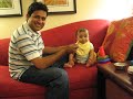 Pratush (Yashu) eating his dinner - rice cereals