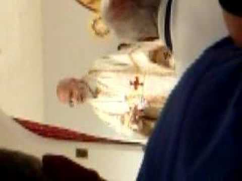 Archbishop Cyril is giving a homily