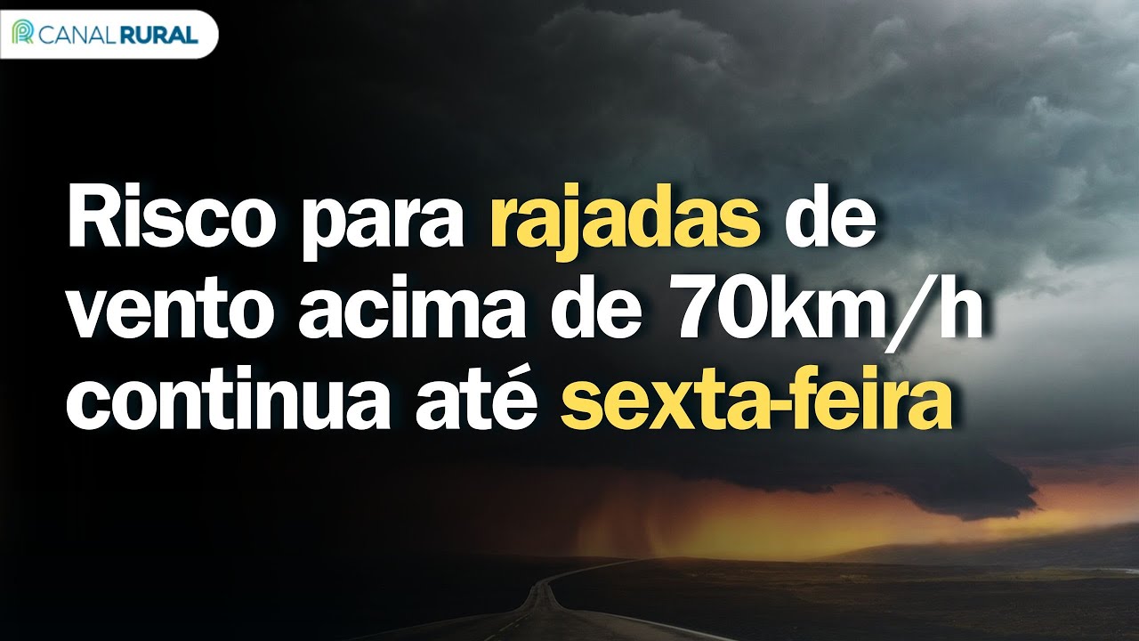 Risco para rajadas de vento acima de 70km/h continua até sexta-feira | Previsão do tempo | Sul