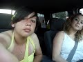 in the car [;