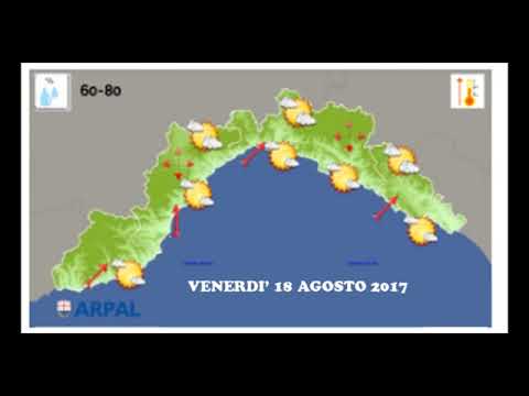 LE PREVISIONI METEO DI VENERDI' 18 AGOSTO 2017