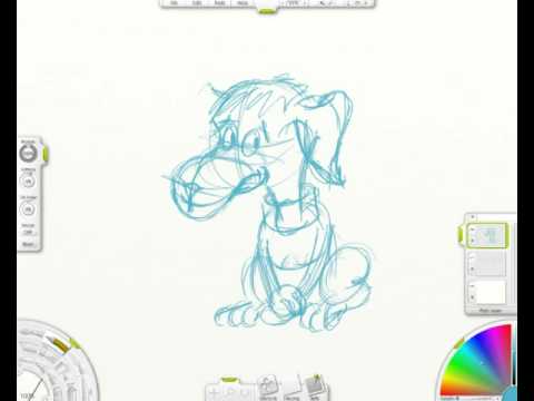 how to draw cartoon dog sitting. vid - Cartoon dog drawing