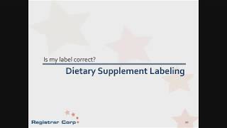 U.S. FDA Regulations for Dietary Supplements