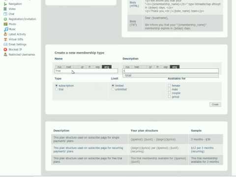 SkaDate membership types configuration