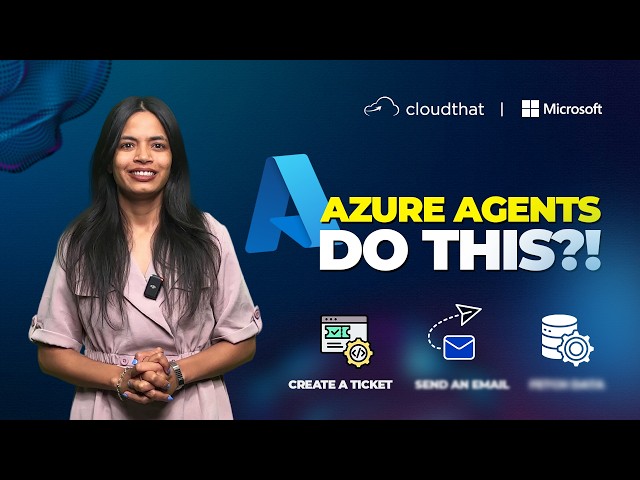 Tired of AI chatbots that only talk but don’t actually do anything?
In this video, we explore Azure Agents — Microsoft’s powerful solution that takes AI beyond conversations and into real action.
Unlike traditional bots, Azure Agents can understand intent, reason through a task, call APIs, interact with Azure services, and complete workflows end-to-end — securely on Azure.
Our Azure AI expert, Seher, breaks it down in a simple and practical way.
🚀 What You’ll Learn
✔️ What Azure Agents are
✔️ How they work inside Azure AI Foundry
✔️ How they enable real automation using tools, APIs, and workflows
✔️ How Azure Agents differ from traditional chatbots
✔️ The architecture behind Azure-powered intelligent agents
✔️ How agents use Azure OpenAI to reason and plan
✔️ How they interact with Azure Functions, Logic Apps, and enterprise APIs
✔️ Real-world enterprise use cases
🔎 Where Azure Agents Fit In
Azure Agents' power:
IT service automation
DevOps workflows
Enterprise copilots
Customer support automation
They can integrate with an Azure DevOps agent, including Azure-hosted agents and Azure DevOps self-hosted agent setups. They also support Azure self-hosted agent environments for enterprise automation at scale.
💡 Why Azure Agents Are Different
Traditional AI:
Ask → Answer
Azure Agents:
Input → Reason → Act → Respond
No hardcoded workflows. Smarter automation across Azure.
If you’re working with Azure automation, AI, or enterprise workflows — this is a must-watch.

Want a detailed training on Azure Agents, click here - https://bit.ly/4buJF08

Here are a few resources that can help you understand the concepts better:
What are Azure Agents and how do they work - https://bit.ly/3N4PqcR
How Azure AI and OpenAI Are Powering Autonomous Enterprise Workflows - https://bit.ly/3NEsy3V
Automate Workflows and Enhance Productivity with Azure AI Agents - https://bit.ly/3N4Q0ax
Designing Intelligent Agents with Generative AI on Azure: A Guide to Agentic Systems - https://bit.ly/47KK3pY
#AzureAgents #AzureDevOpsAgent #AzureHostedAgents #AzureSelfHostedAgent #AzureAI #MicrosoftAzure