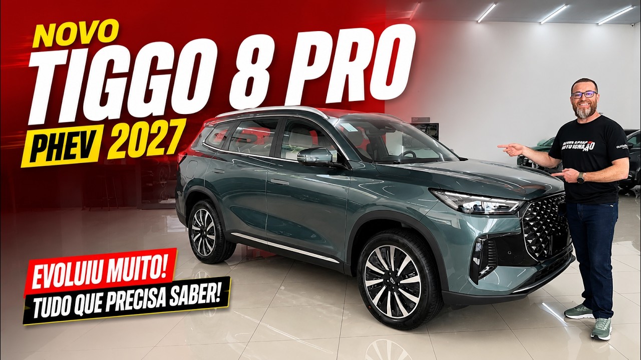 TIGGO 8 PRO PHEV 2027: Agora com MAIS AUTONOMIA e CARREGAMENTO RÁPIDO!