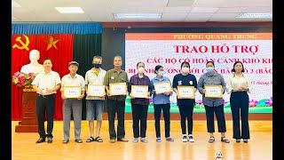 Phường Quang Trung trao hỗ trợ cho các gia đình có hoàn cảnh khó khăn bị ảnh hưởng bởi cơn bão số 3