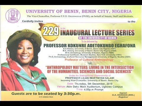 Watch Live: 229th Inaugural Lecture Watch Live: 229th Inaugural Lecture