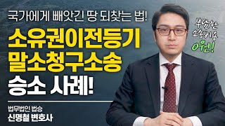 국가에게 빼앗긴 땅! 소송비용 0원으로 되찾는 법은?  소유권이전등기 말소청구소송 승소 사례! #토지소송