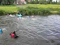 Ross swims in the river