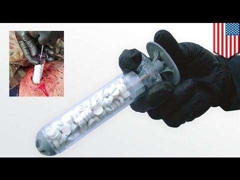15 - Originally published on February 6, 2014 An Oregon startup company called RevMedx has invented pocket-sized tubes filled with tiny sponges that help seal gun...