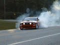 Powerful Ford Mustang GT burnout on the road