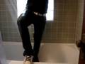 AE Jeans and Osiris shoes in the shower
