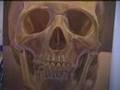Nahem Shoa paints a portrait of a giant human skull