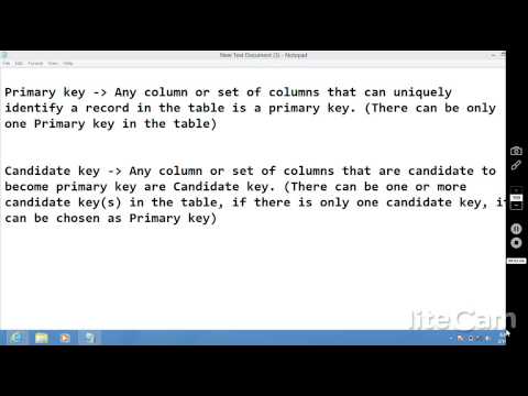 how to define candidate key in sql