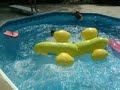 Two idiots getting into a pool