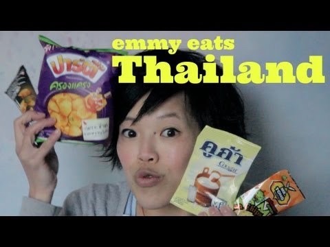 Thailand - Sampling a package of Thai snacks and sweets sent to me from viewer Som on this episode of Emmy Eats Thailand. Subscribe: http://youtube.com/subscription_cen...