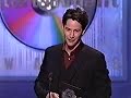 Keanu Reeves accepting his BlockBuster Award for The Matrix. Keanu Reeves accepting his BlockBuster Award for The Matrix.