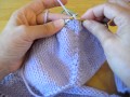 Dividing for sleeves in a top-down raglan sweater