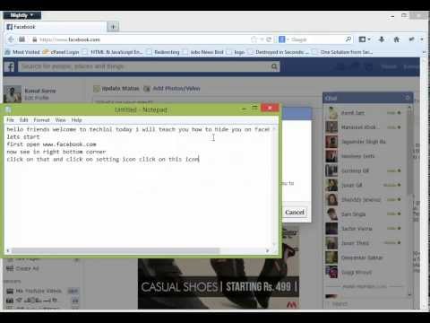 how to hide when i am online on facebook
