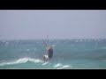 Silviu kitesurfing in Naxos, Greece