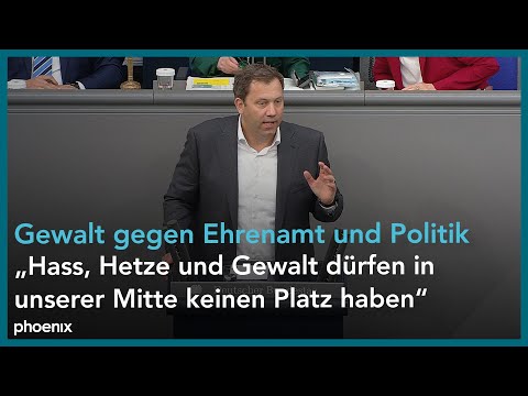 Bundestagsdebatte: Aktuelle Stunde zu Gewalt gegen Ehrenamt und Politik | 17.05.2024