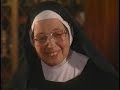 sister wendy in conversation with bill moyers part 1.
meet sister wendy beckett, britain's self-taught art nun turned international celebrity, in this rare television interview with america's best-known television commentator, bill moyers. in this deeply personal conversation inspired by the pbs broadcast of her five-part series on the history of western art, sister wendy's story of painting, sister wendy shares her views on looking at art, living in seclusion, and falling into the role of a television star. sister wendy beckett- who never watched tv before she was on it- believes that each work of art has a fascinating story to tell about what it means to be human. her eloquence and charm are matched only by her fearlessness; no subject in art is off-limits to sister wendy. a native of south africa, she lives in seclusion on the grounds of a monastery at quindenham in norfolk. she made her first television appearance in a bbc documentary about the national gallery in 1991. an instant audience hit, sister wendy has made three television series and written 15 books. witty and enlightening, sister wendy in conversation withbill moyers is an inspiring sojourn through the world of art and ideas- from sister wendy's passionate involvement in art and spirituality to her thoughts on sex, sensuality, television and contemplation. the 96-page companion book to sister wendy in conversation with bill moyers contains the complete transcript of the entire three-hour conversation between sister wendy and bill moyers- including dialogue that couldn't be included in the television program due to length.

not sure this is out on dvd yet, you can order the whole interview here (most incredible interview i've ever seen): 
http://shop.wgbh.org/product/show/8926 and
http://www.amazon.com/sister-wendy-conversation-bill-moyers/dp/630479455x