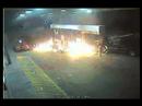 Car hits gas pump and explodes Car hits gas pump and explodes