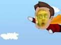 Flying Superhero with robot voice