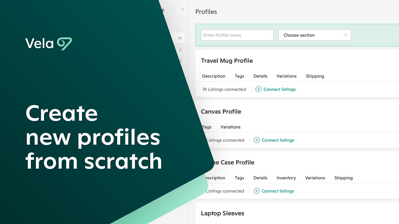 Create new profiles from scratch
