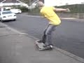 180 ollie frontside up and down a curb