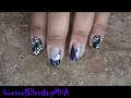 Silver, Purple, and Black nail design tutorial!!!!