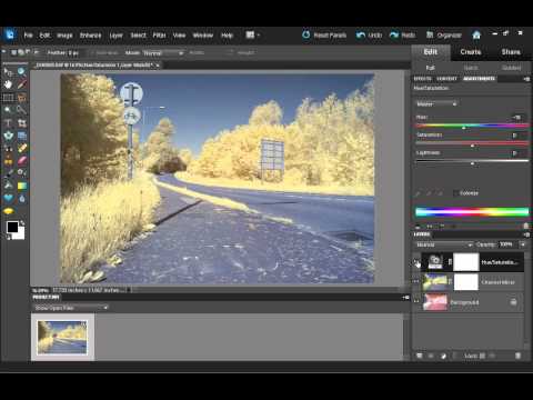 infrared - How to process an infrared photo to give the false color effect. In the video I show how to process a photo in Photoshop Elements, the process in the full ve...
