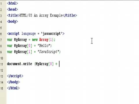 HTML & JavaScript : A Simple Array : Tutorial : Roylyn Andrews