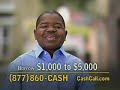 this is the one i've been having trouble finding and the one you've been asking for. this is the fourth cashcall commercial gary filmed (yeah, i missed that 10 second edit). this is the one where he just can't get his lines right, weather he can't believe his own relatives would loan him money, the fact he had to ask him for money, or maybe he realized his career hit the proverbial swewer and he lost it...point is...quality entertainment.