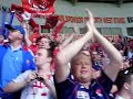 Salford Fan's welcome the team onto the pitch!