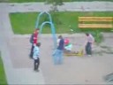 Swing set falls apart