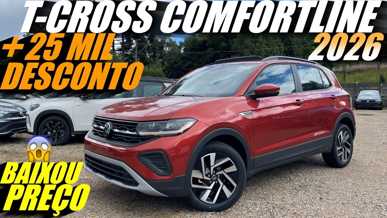 VW T-CROSS COMFORTLINE 2026 BAIXOU O PREÇO! 25 mil reais de desconto. Será que agora vale a pena?