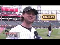 Hawks’ Adam Burish Tries Baseball