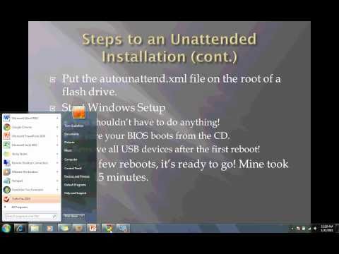 how to perform an unattended installation of windows from a cd-rom