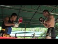 MY Tiger Muay Thai boxing pad round with Kru Yod, Thailand