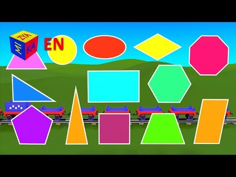 Shapes for children kindergarten preschoolers. Learn 2D Shapes with Choo-Choo Train - part 1