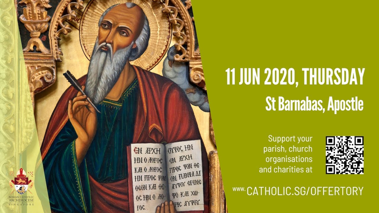Catholic Weekday Mass Today Online 11th June Thursday, St Barnabas, Apostle 2020