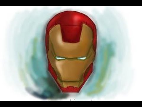 how to draw iron man mask