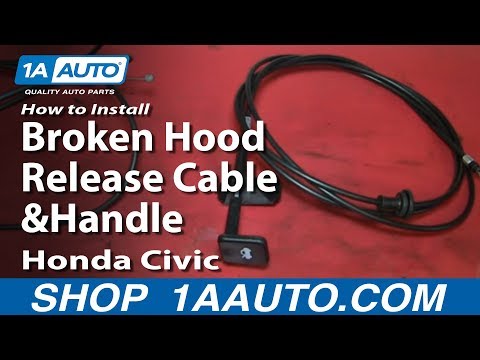 How To Install Replace Broken Hood Release Cable and Handle 1996-00 Honda Civic