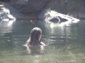 Yosemitebear's WWOOF'er swimming in the Merced river 9-09
